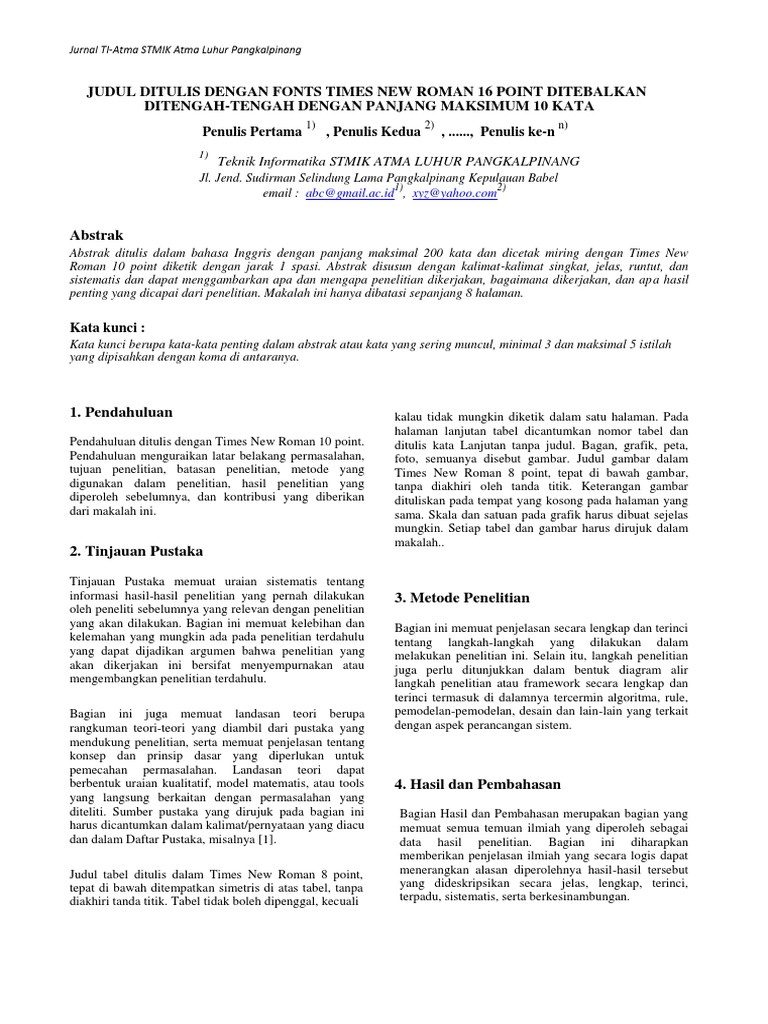 Format Penulisan Jurnal Pdf Pdf