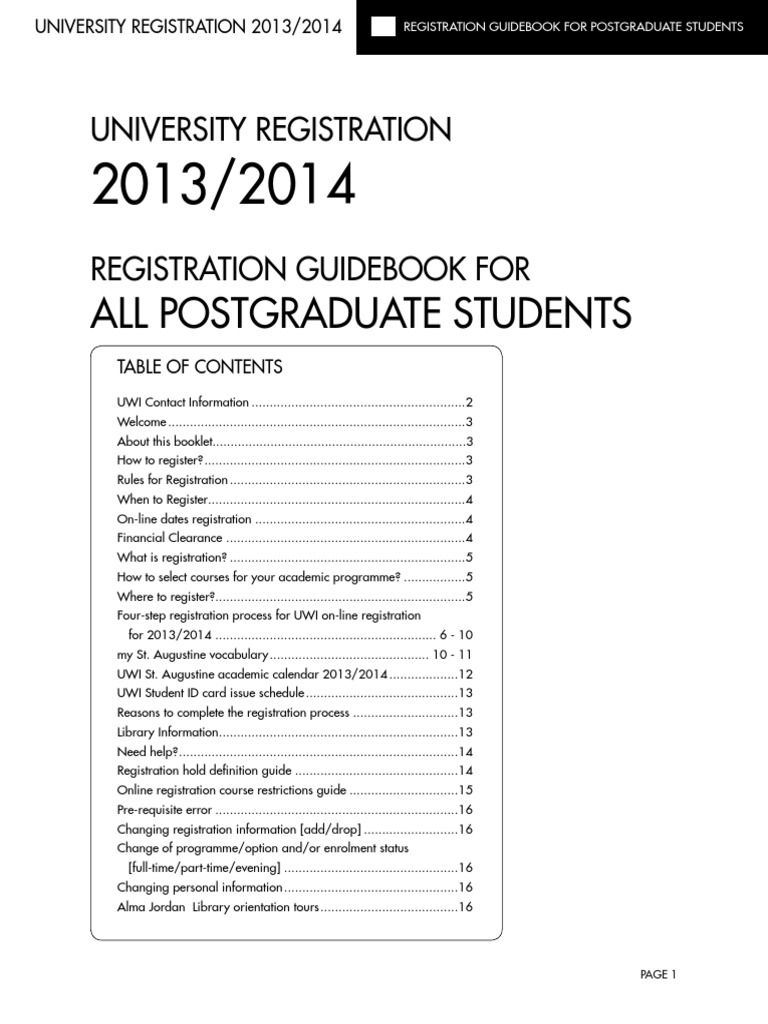 Registration Guide PDF Postgraduate Education Fee