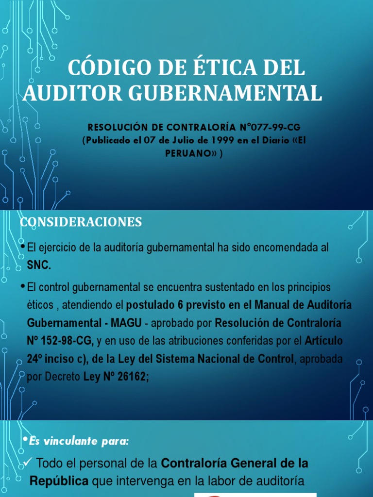 Código de Ética del Auditor Gubernamental | PDF | Gestión de la calidad ...