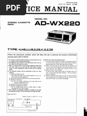 Aiwa Ad Wx220 | PDF | Home & Garden | Technology & Engineering