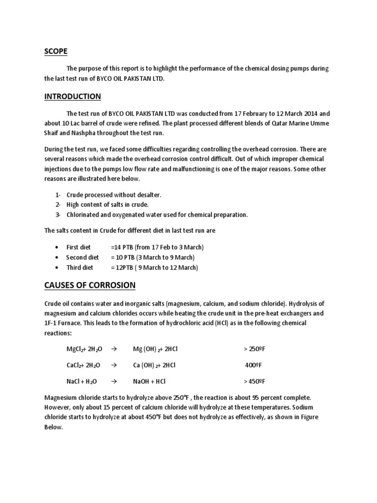 Dosing Pump Report PDF Hydrochloric Acid Sodium Chloride