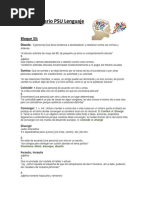 Vocabulario PSU Lenguaje