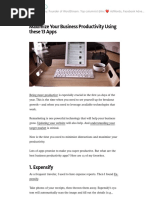 Maximize Your Business Productivity Using These 13 Apps