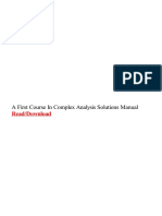 A First Course in Complex Analysis Solutions Manual
