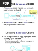 Declaring Objects: Fstream