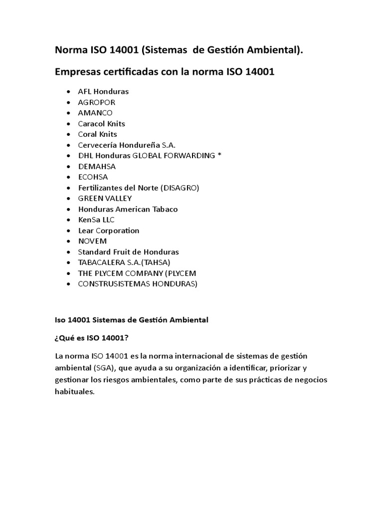 Norma ISO 14001 | PDF