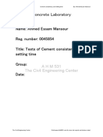 Cement Consistency and Setting Time PDF