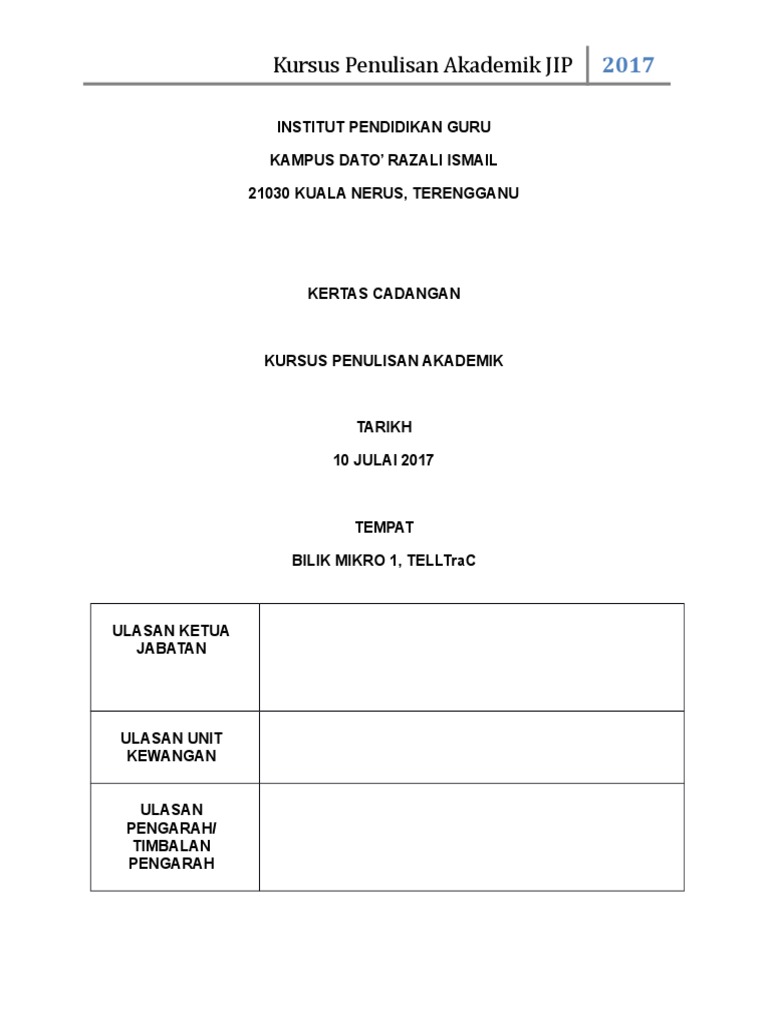 Kursus Penulisan Akademik Pdf
