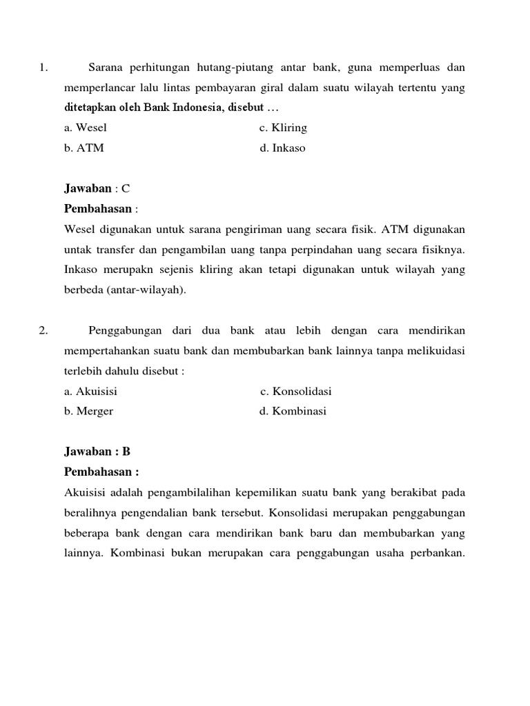 Latihann Soal Perbankan