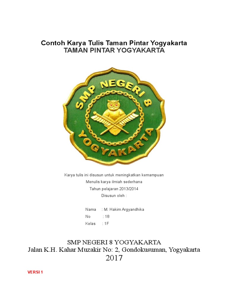 Contoh Laporan Karya Ilmiah Wisata
