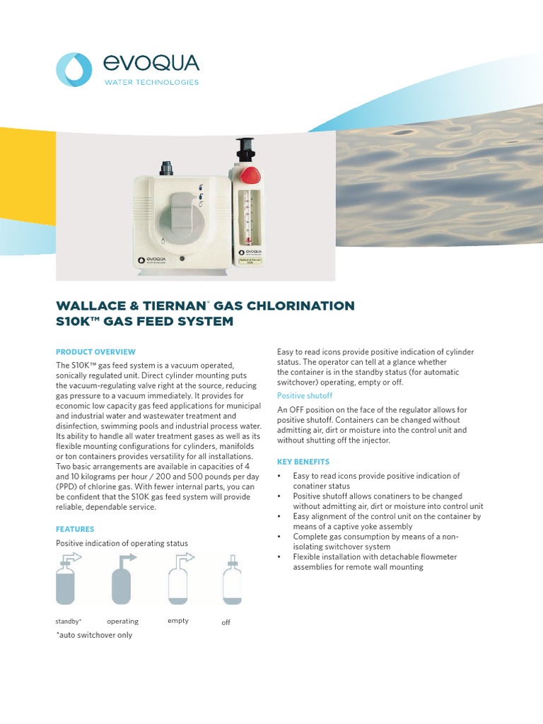 S10K Chlorinator Evoqua Valve Flow Measurement