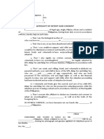 Affidavit of Intent and Consent for Adoption TEMPLATE