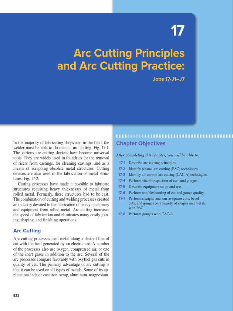 Arc Cutting Principles and Arc Cutting Practice Jobs 17J1J7 PDF