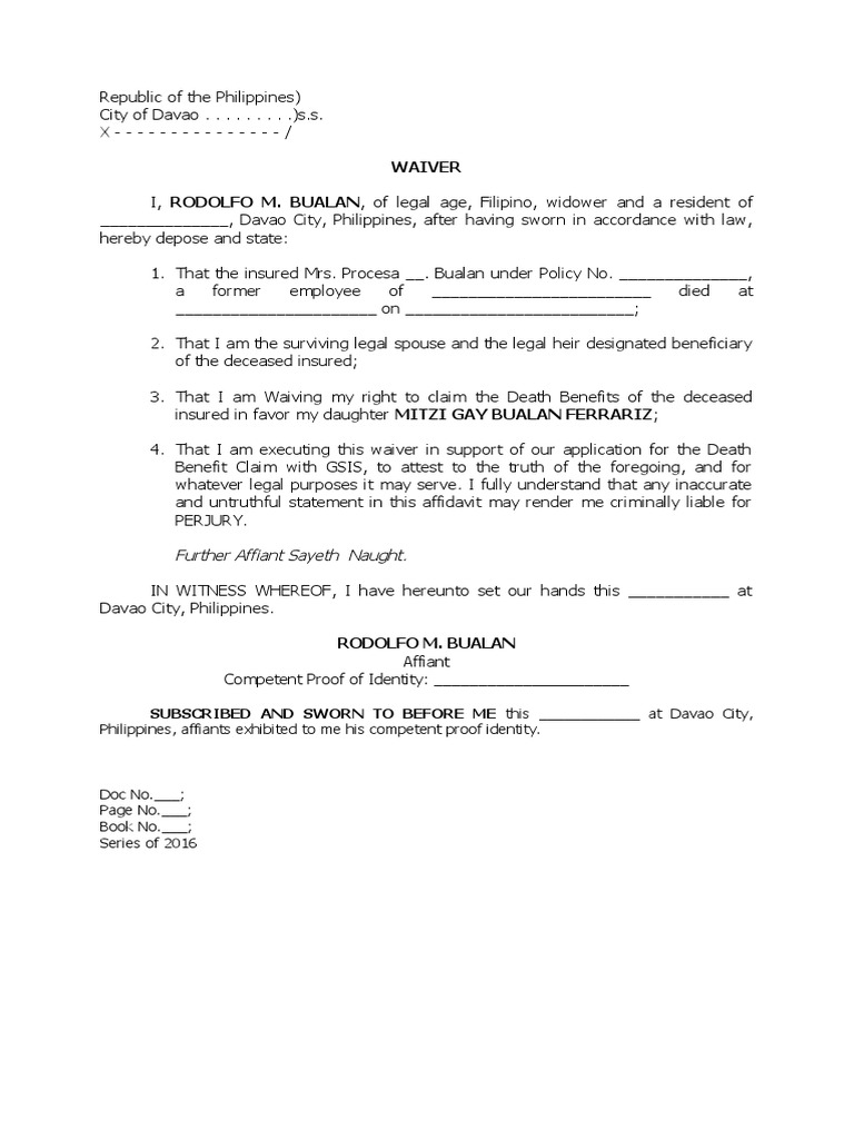 Waiver | PDF | Social Science | Law