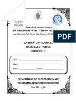 Laboratory Journal Basic Electronics: Sir Visvesvaraya Institute of Technology