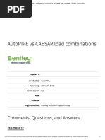 AutoPIPE Vs CAESAR Load Combinations