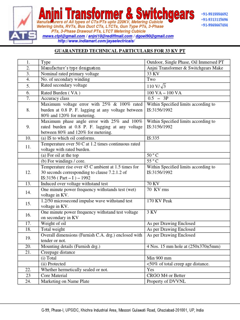 CTS, PTs Upto 33KV Both Indoor & Outdoor, SMC LT Distribution Boxes ...