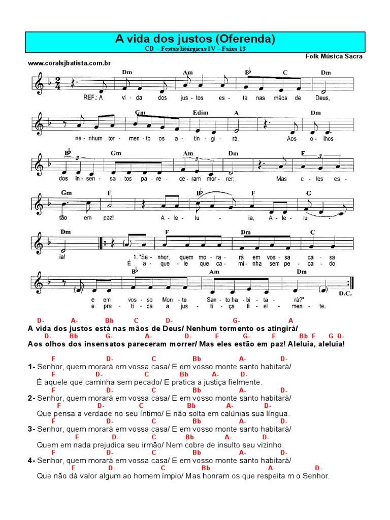 Vida dos Justos em Mãos Divinas | PDF