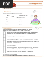 Emailing Worksheets Typical Dish