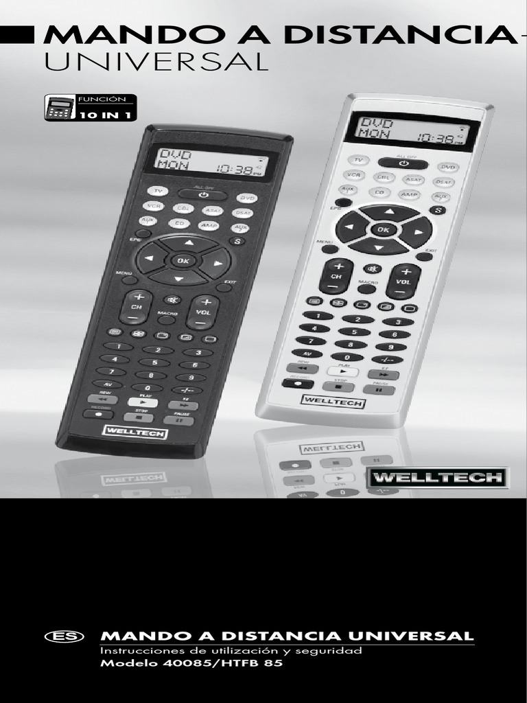 Mando Universal Welltech PDF Batería (electricidad) Control remoto
