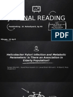 Helicobacter Pylori Infection and Metabolic Parameters in Elderly: A Cross-Sectional Study