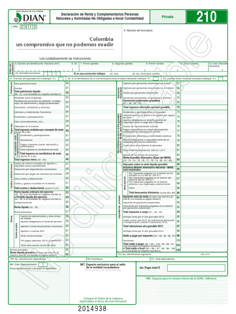 Formato Dian 210 PDF | PDF | Pensión | Impuestos