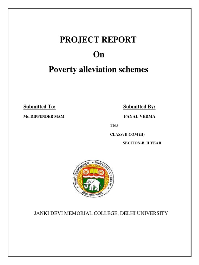 Poverty Alleviation in India: A Project Report | PDF | Poverty ...