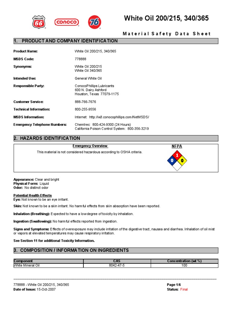 Safety Data Sheet Section Identification PDF Toxicity