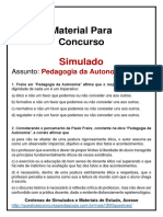 Simulado PAULO FREIRE Pedagogia Da Autonomia
