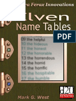 Elven Name Tables