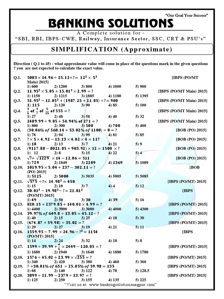 Simplification Sheet PDF | Download Free PDF | Teaching Mathematics