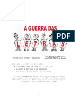 Roteiro teatral infantil sobre a guerra das letras