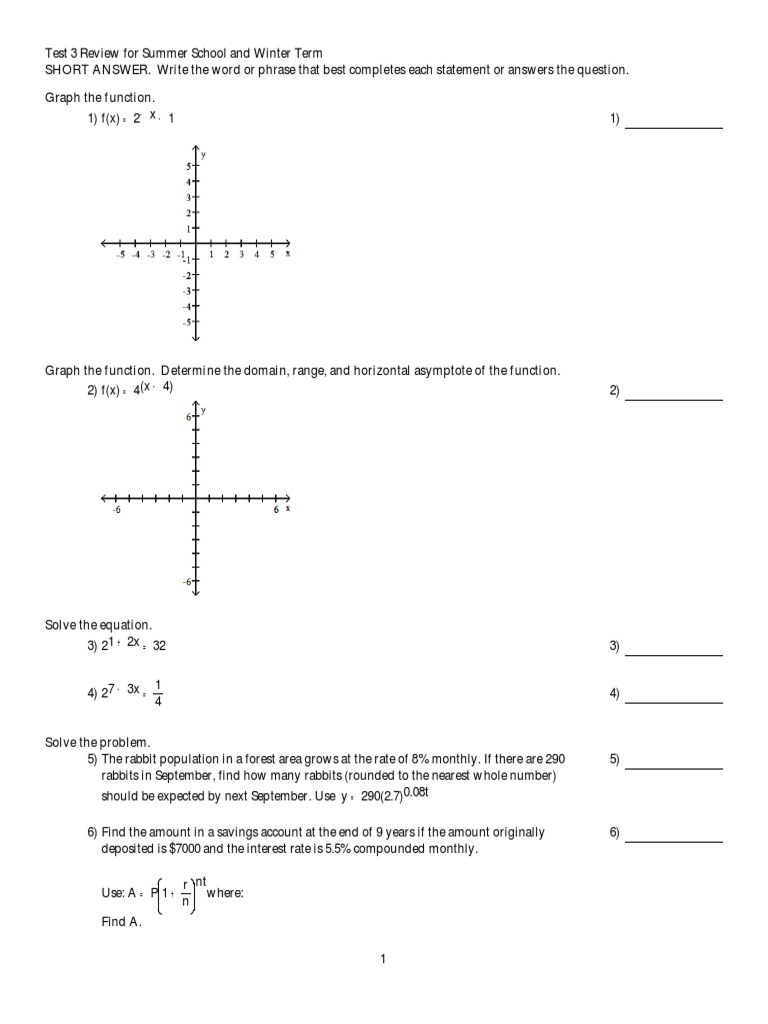 Test 3 Review PDF Logarithm Complex Analysis