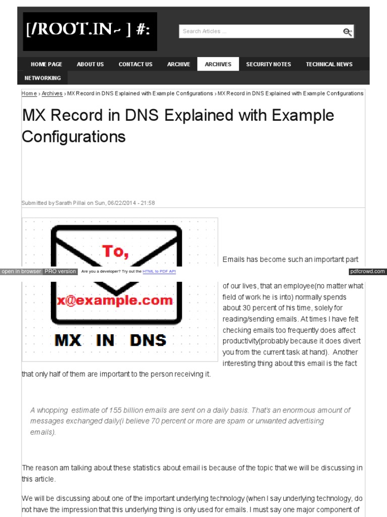 Mx Record DNS Explained Example Configurati | Domain Name System | Email