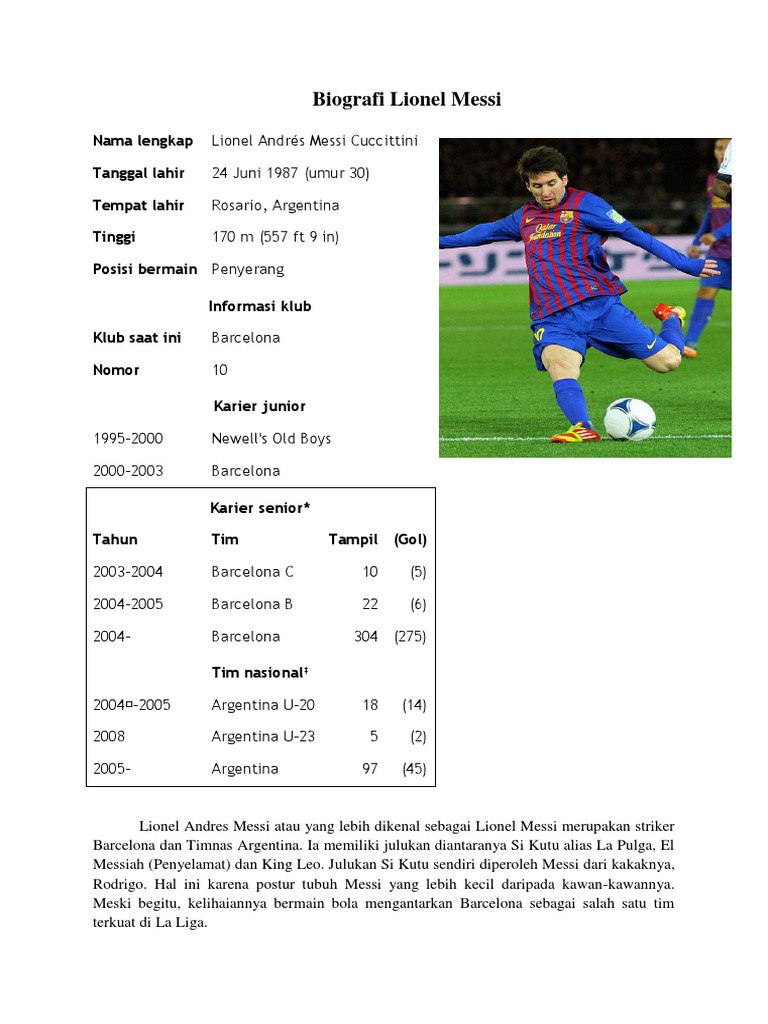Biografi Lionel Messi | PDF