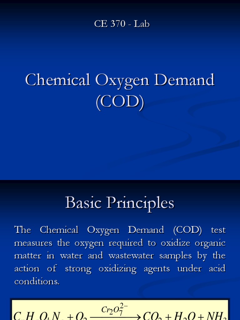 Lab 8 - Chemical Oxygen Demand (COD) | Chemistry ...