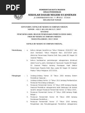 contoh surat pengumuman penerimaan siswa baru - kumpulan