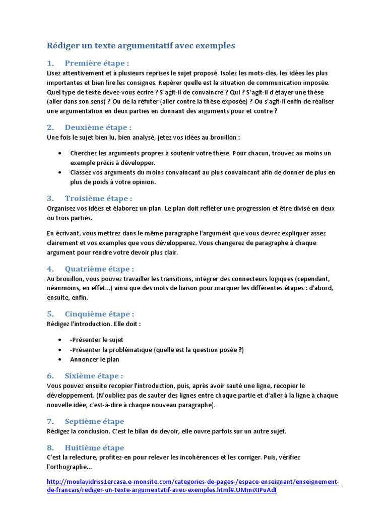 Rediger Un Texte Argumentatif Avec Exemples Ii Pdf Peine Capitale La Violence