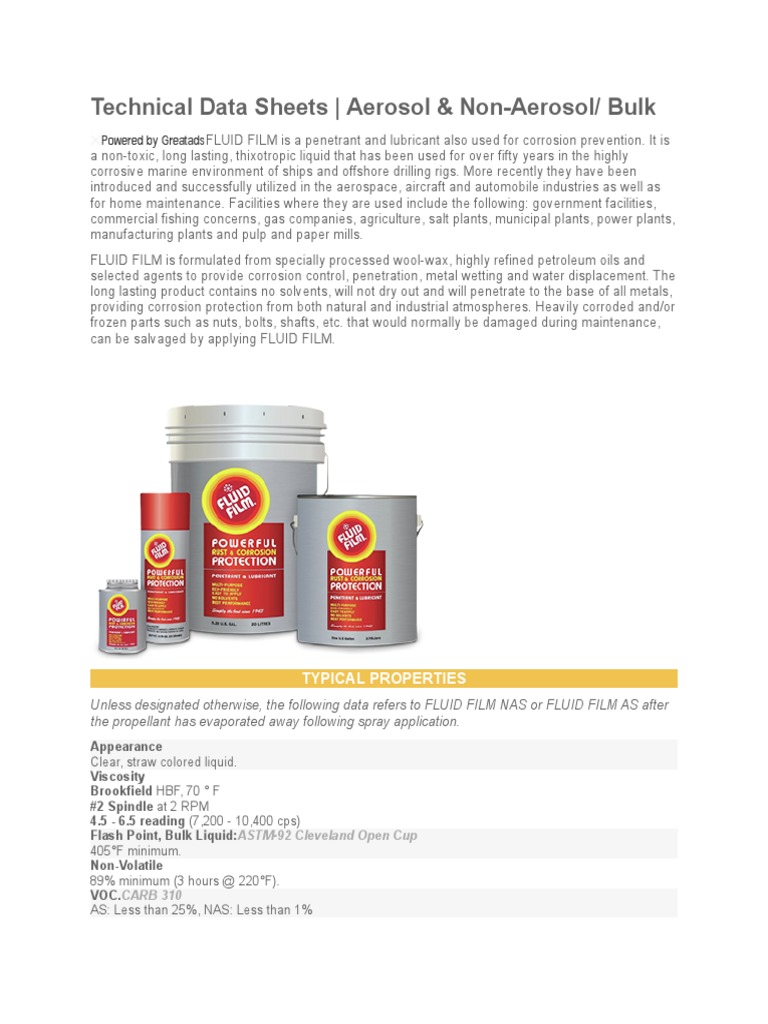 Technical Data Sheets Rust & Corrosion Protection PDF Corrosion Rust