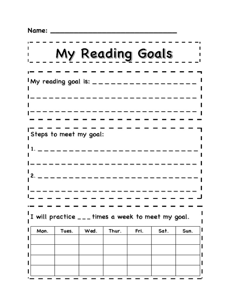 reading goals template