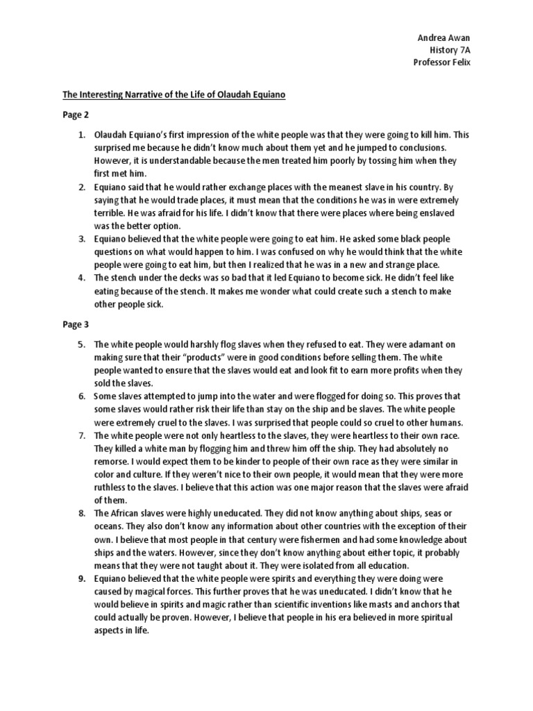 Olaudah equiano narrative image
