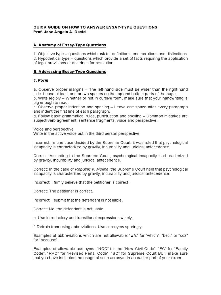How To Answer Essay PDF | PDF | Lawsuit | Justice