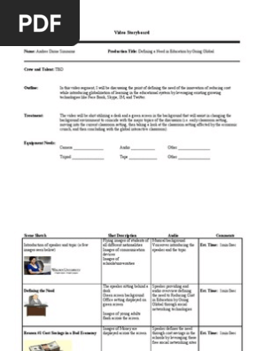 Video Storyboard - Defining Needs