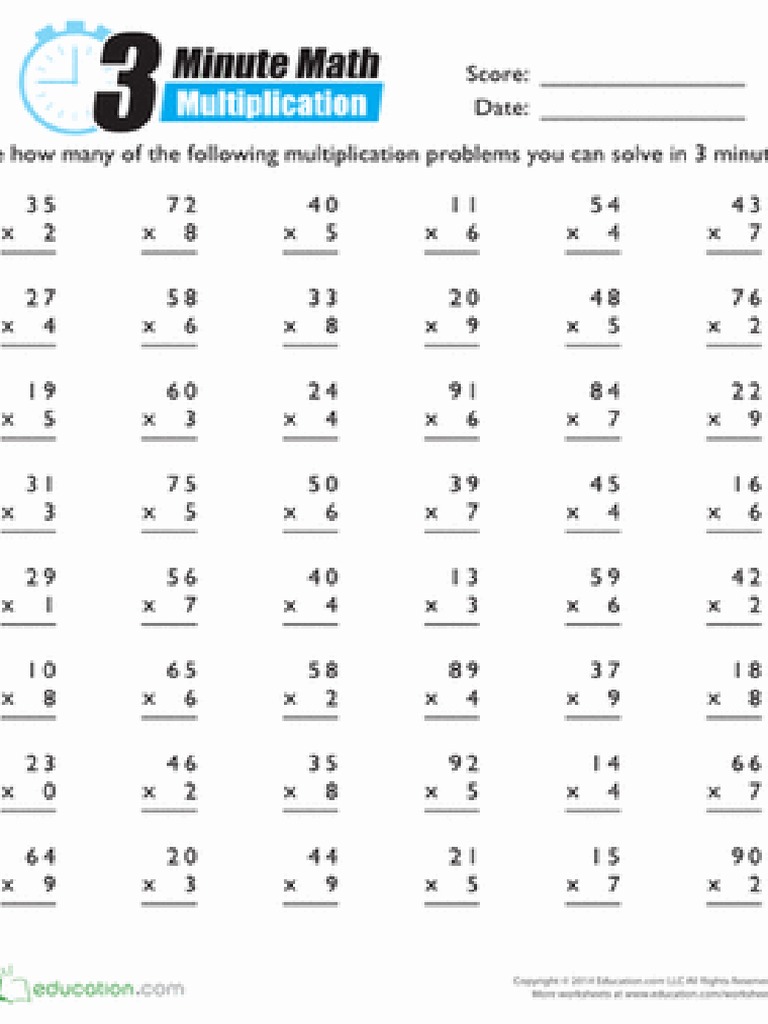 Math Minute Worksheets 4.gif PDF | PDF