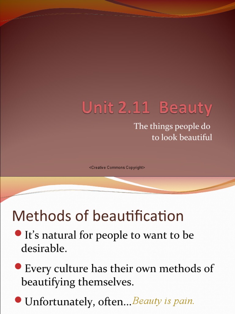 Various Methods of Beautification | PDF | Human Body | Human Appearance