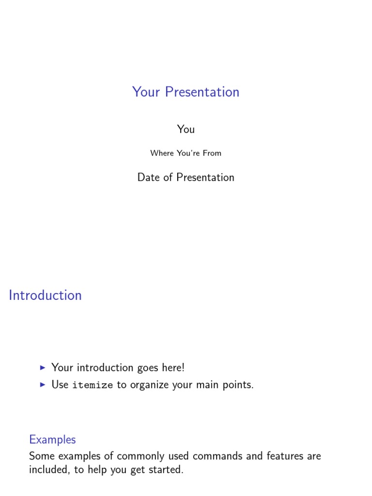 Presentation Structure and Examples | PDF