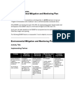 Environmental Mitigation and Monitoring Plan (EMMP) : Recommended Template