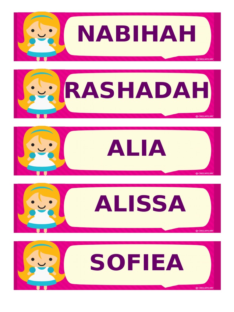 Label Nama Murid Es Pdf