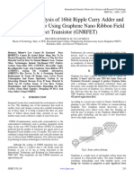 Design and Analysis of 16bit Ripple Carry Adder and Carry Skip Adder Using Graphene Nano Ribbon Field Effect Transistor (GNRFET)