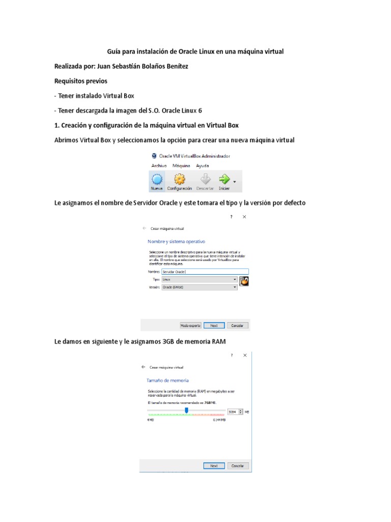 Guia para Instalar Oracle Linux en Una Maquina Virtual | PDF | Servidor ...